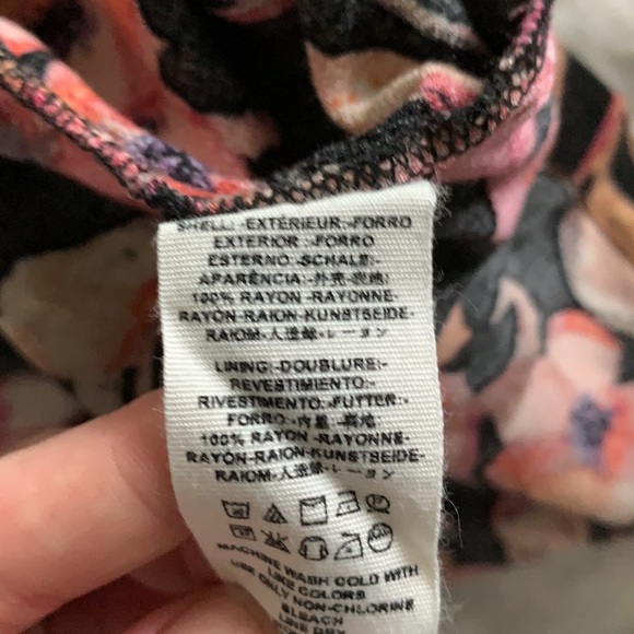 Free People Floral Mini Dress, Size 12 - Picture 7 of 7